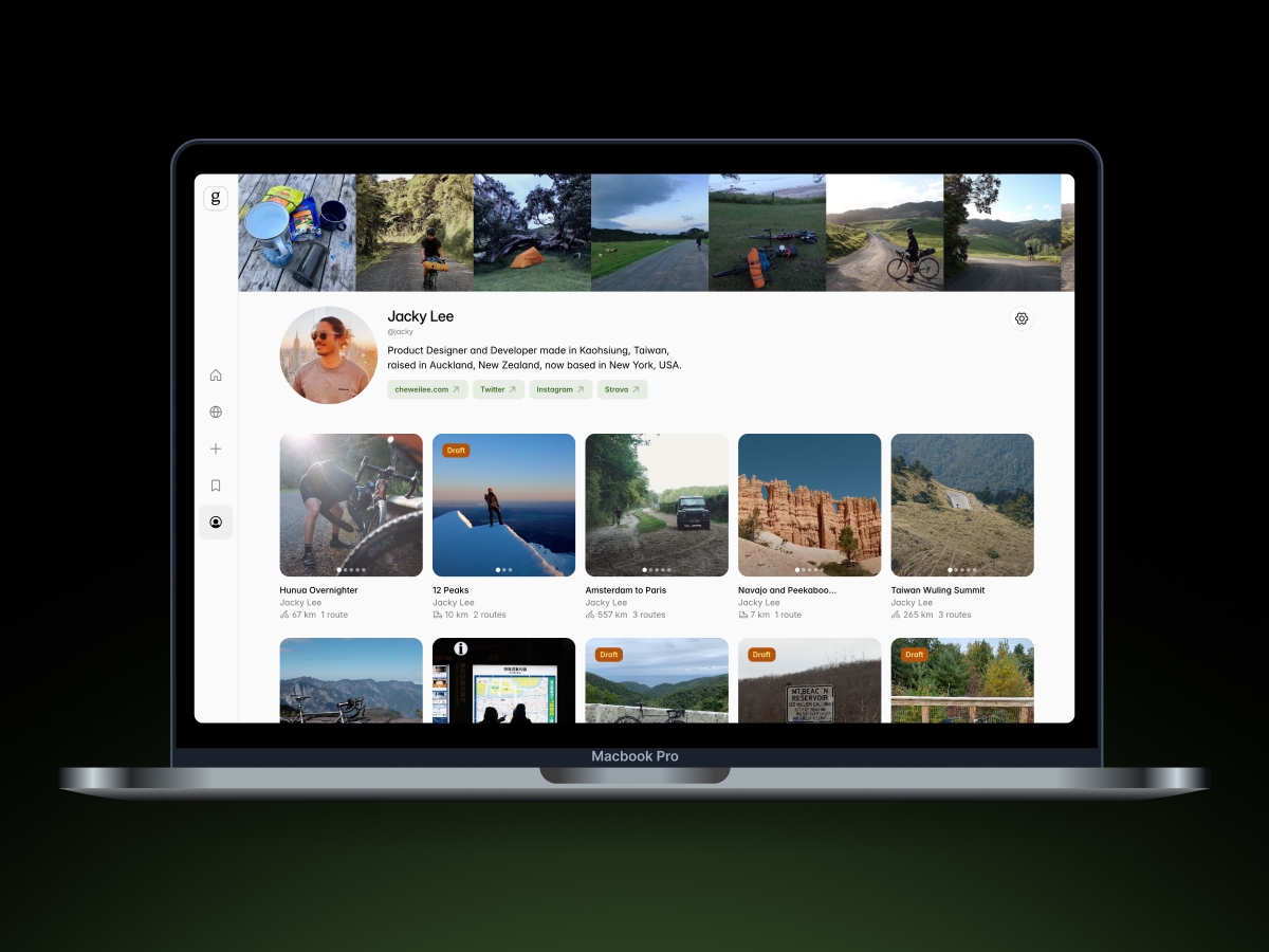 Profile is your personal archive — a living record of all the trips you’ve published on Gone. It’s where your adventures come together, building a story that’s uniquely yours, one trip at a time.