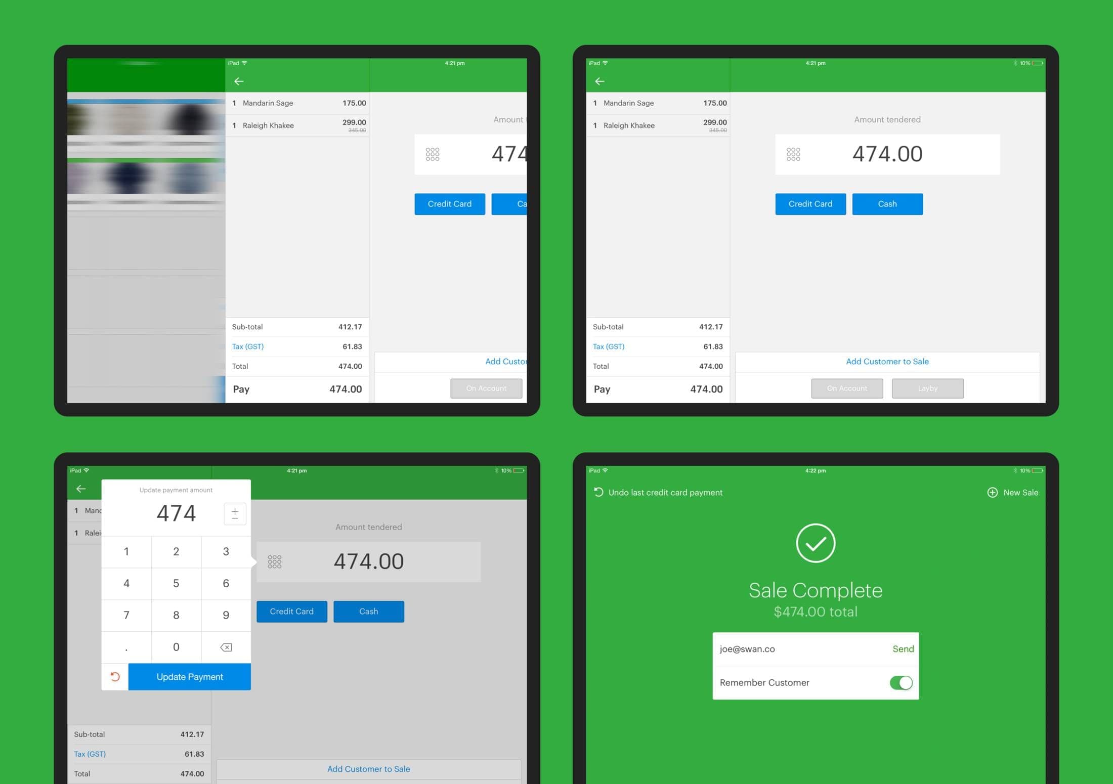 Vend Register screenshot.