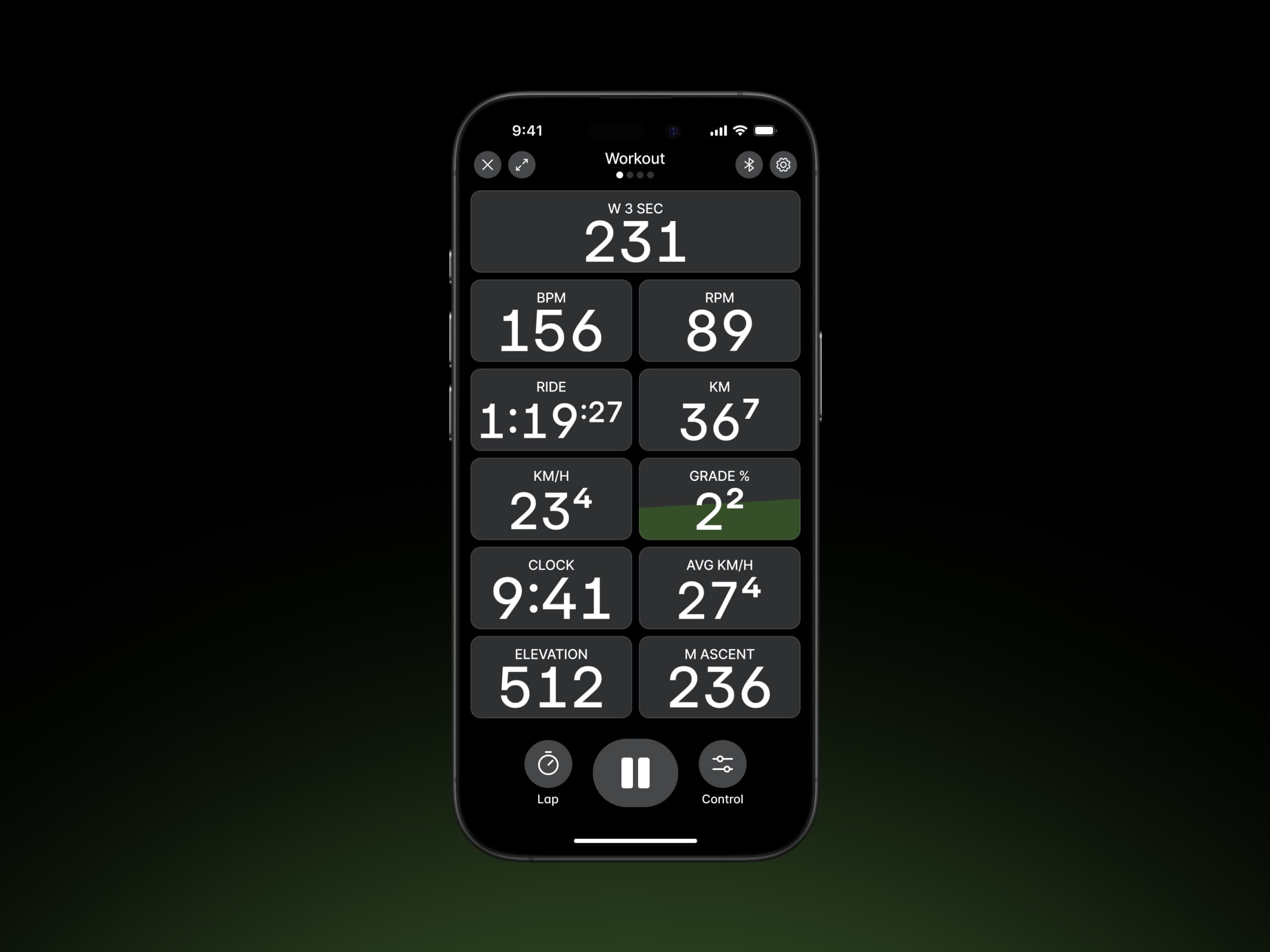 player-workout page